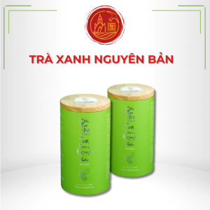 Trà Xanh Nguyên Bản Cầu Tre Việt Lon Tròn Nắp Gỗ 85g